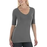 Juniors' Mossimo Supply Co. Elbow-Sleeve V-Neck Tee - Quartz Gray