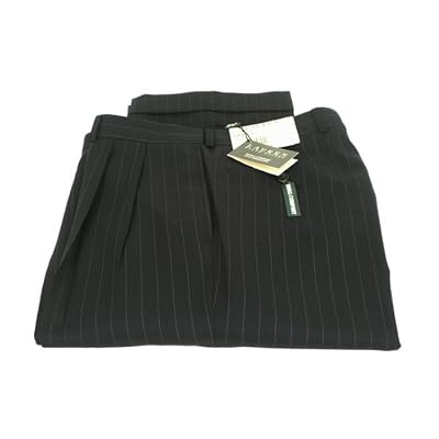 Ralph Lauren Mens Single Breasted 2 Button Black Pinstripe Wool Suit - Size 54XL