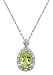 10k White Gold, August Birthstone, Peridot and Diamond Pear Shaped Pendant