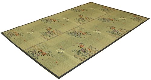 い草花ござ 『優華』 ブルー 江戸間6畳(約261x352ｃｍ)(♯4303006) 