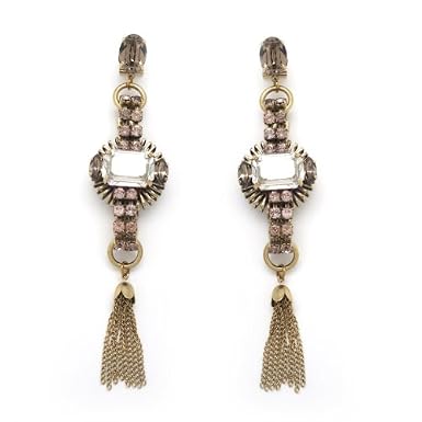 Long Sunburst Tassel Earrings by Anton Heunis