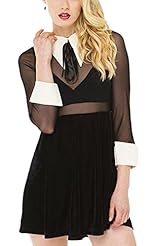 Sexy Spring Summer Sheer Chiffon Long Sleeves Club Dress/Party Dress 