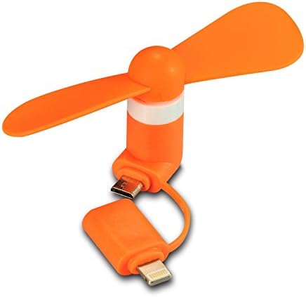 Maxway Portable Mini USB Fan for iPhone 6, 6 Plus, 5, 5S; Samsung and Other Android Phones with OTG Function (Orange)