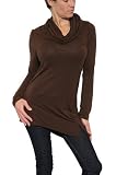 Women's Michael Stars L/S Cowl Neck Top w/ Asymmetrical Hem in Java One Size