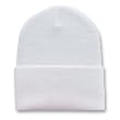Plain Blank Long Beanie Cap Hat - White