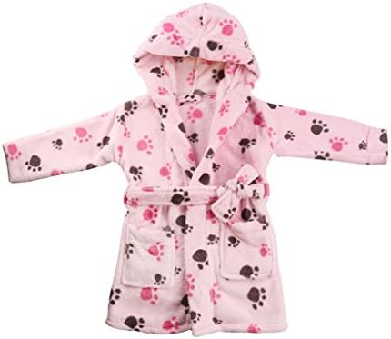 iSINOTEX Infant Baby Coral Fleece Bathrobe Dressing Gown with Hood &amp; Pockets