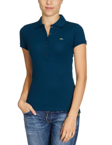 Lacoste Damen Bluse , Piqu&eacute; PF169E-00, Gr. 44, T?1/4rkis (PAPYRUS SKP) Preisvergleich