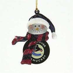 Vancouver Canucks NHL Striped Acrylic Snowman Ornament (3")