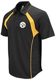 NFL Men's Pittsburgh Steelers End Zone Trainer Polo (Black, Small)