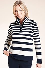 Classic Collection Cotton Rich Popper Striped Top