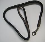 LOVEPET Hand-Braided Leather Leash With Chromiumplated Clasp, 4 Thong, 43.5'Long, 1.5' Dia.
