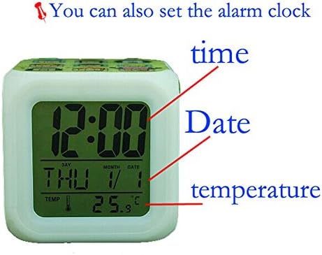 Led Night Light 7 Color Change Anime Digital Alarm Clock Thermometer Colorful Glowing Toys Alarm Clock 0419