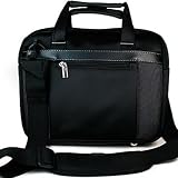 SYLVANIA ELITE 10.1 Inch / MSI WIND U100 10 Inch Carrying Pouch BLACK NYLON MESSAGING Case With Pocket Slots
