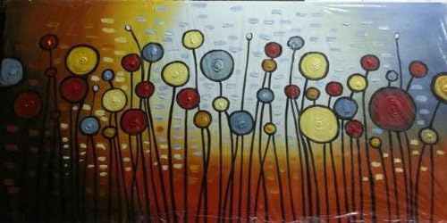 Huge! Modern Wall Decor Abstract Large Art Oil Painting On Canvas Artwork 24x48" Framed & Stretched Ready to Hang