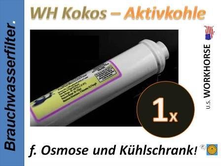 1 Stück WORKHORSE WASSERFILTER OSMOSE oder Kühlschrank Kühlschrankfilter SIDE by SIDE Aktivkohlefilter Wasserfilter z.B. für LG SAMSUNG etc. MIT NEUEN HALTERUNGEN und Quickanschlüssen