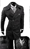 Herren Mantel Trenchcoat Jacke+Schall Schwarz Gr. M-XL Neu
