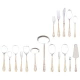 4 Of Best Quality 72 Pc Gold Trim Flatware Set By Sterlingcraft® 72pc High-Quality, Heavy-Gauge Stainless Steel Flatware and Hostess Set with 24K Gold-Plated Trim