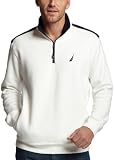 Nautica Men's 1/4 Zip Fleece Jacket,Sail White,X-Large