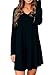 Face N Face Women's Cotton Knitted V Neck Long Sleeve Casual Skater Dress