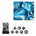 Chessex 27436 - Würfelset Vortex blau/gold, 7 verschiedene Würfel