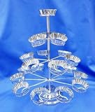 Large Rotating Cup Cake Cupcake Holder Silver Finish