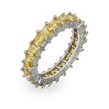 Sparkling Canary Princess Cut Eternity Band
