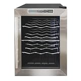 Vinotemp VT-12TEDS Thermo-Electric Digital 12-Bottle Wine Chiller, Black and Stainless