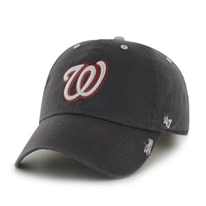 MLB Washington Nationals '47 Brand Ice Adjustable Cap, One Size, Charcoal