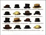 Art Poster Print - Hats - Artist: Vittorio Firenze - Poster Size: 10 X 8 inches