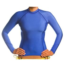 Beach Depot UPF 50+ Women's Long Sleeve Rash Guard Shirt - Royal Blue