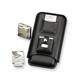 Black Leather Three Cigar Case Perfect Gift