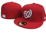 Washington Nationals NEW ERA Fitted Baseball Hat 100% Wool - Red (7)