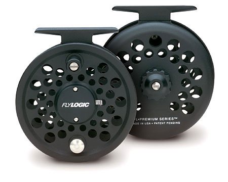 Fly Logic Premium Series Fly Fishing Reel FLP345/C 3 - 4 - 5 Line Weight Aluminum Disc Drag Flyreel Made In USA - Charcoal Color