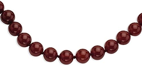 Sterling Silver Smooth Beaded Carnelian Necklace, 18 inch, Jewelry Chains and Necklaces for Women