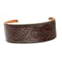 Western Embossed Brown Leather Cuff Bracelet