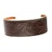 Jewelry : X - 1-Inch Western Embossed Brown Leather Cuff Bracelet