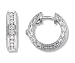 1/2 Carat Antique Diamond Hoop Earrings in White Gold (with Safety Lock)