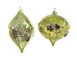 Pack of 6 Eco Country Green Glass Onion & Teardrop Pinecone Christmas Ornaments