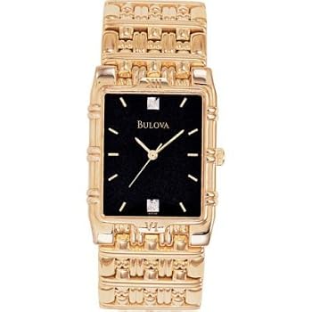 Bulova #97F16 Men's Diamond Accent Gold Tone Steel Watch