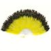 Yellow Marabou Feather Fan with Peacock Tips