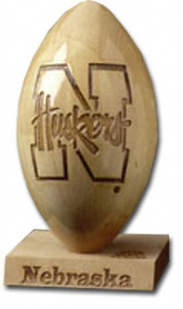 Nebraska Cornhuskers "N" 5/16 Scale Laser Engraved Wood Football