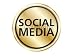 Wallmonkeys Peel and Stick Wall Decals - Social Media Button Gold - Removable Graphic