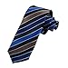 DAE7A19-21 Business Groomsmen Woven Microfiber Stripes Skinny Tie By Dan Smith