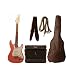 Austin Bazaar Double Cutaway Metallic Pink Electric Guitar with 5 Watt Amp - Beginner Kit