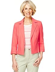 Classic Collection Linen Blend Ladder Stitched Jacket
