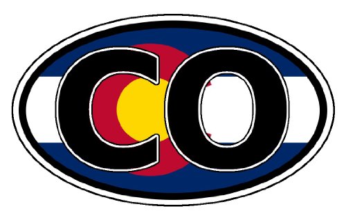 Colorado CO on State Flag Car Bumper Sticker Decal Oval
