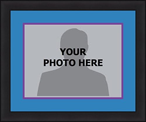 Charlotte/New Orleans Hornets Black Photo Frame with Team Double-Matting (8" x 10", Light Blue-Purple)