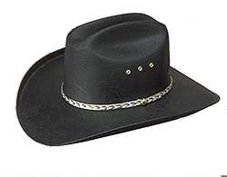Black Straw Cattleman Style Cowboy Hat