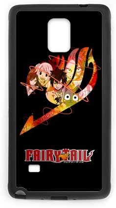 Personalized Note 4 Hard TPU Rubber Phone Case Compatible for Samsung Galaxy Note 4 IV - Fairy Tail Anime (Design A745)