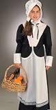 Childrens Costume Girls Thanksgiving Pilgrim Outfit * M Girls Medium (size 8 to 10)